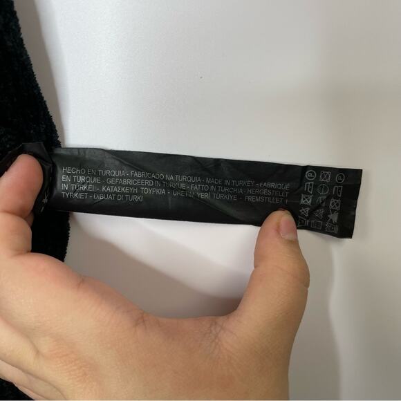 Zara Knit black sweater balloon sleeves velvety texture size Small oversized - Picture 8 of 10